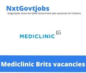 Mediclinic Brits Hospital Enrolled Nursing Auxiliary Vacancies in Brits – Deadline 12 May 2023